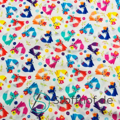 Baumwolljersey Bunte Füchse