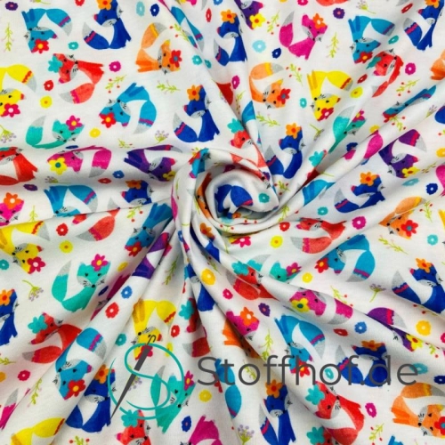 Baumwolljersey Bunte Füchse