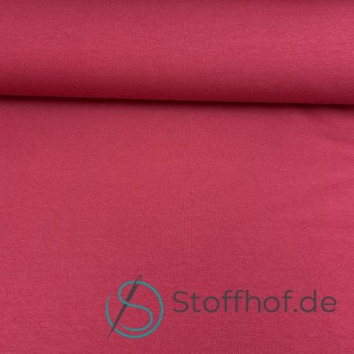 French Terry Sommersweat Uni Himbeerfarbe
