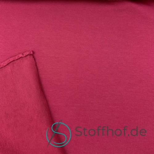 French Terry Sommersweat Uni Himbeerfarbe