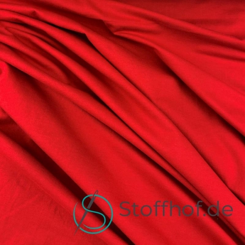 Single Jersey mit Elasthan Schlauchware Rot