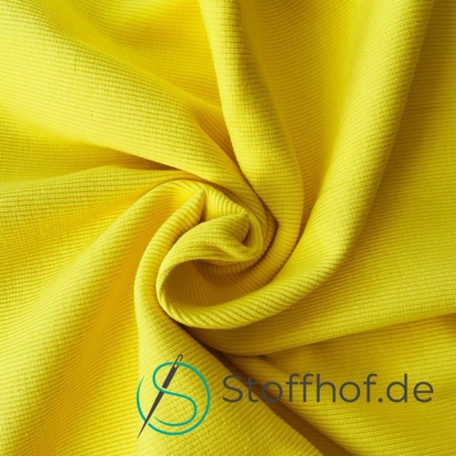 Bündchenstoff Gerippt Zitronengelb