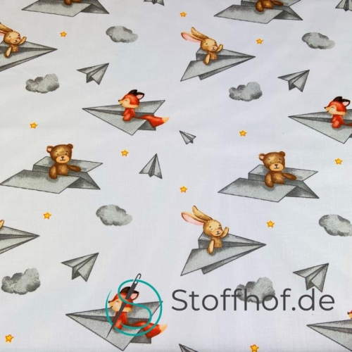 Baumwolle Papierflugzeuge mit Tieren