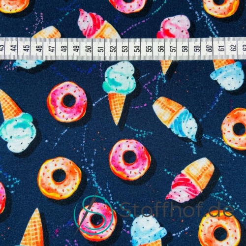 Baumwolljersey Donuts und Eis / Navy