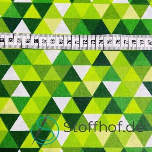Preview: Baumwolle Dreieck-Muster Grüntöne