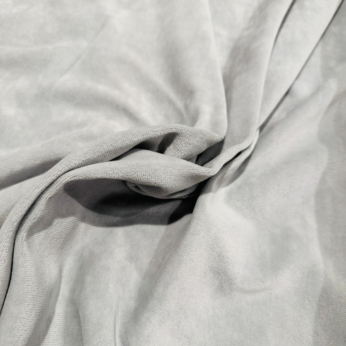 Baumwollsamt Nickistoff Hellgrau