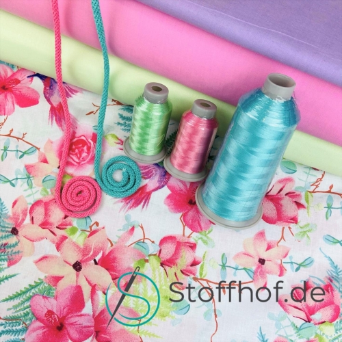 Baumwolle Kolibri und Blumen