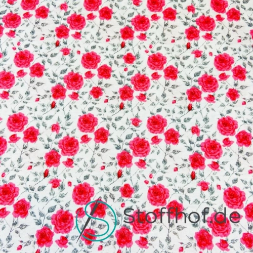 Baumwolljersey Pinke Rosen