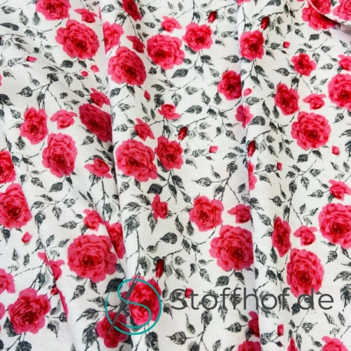 Baumwolljersey Pinke Rosen