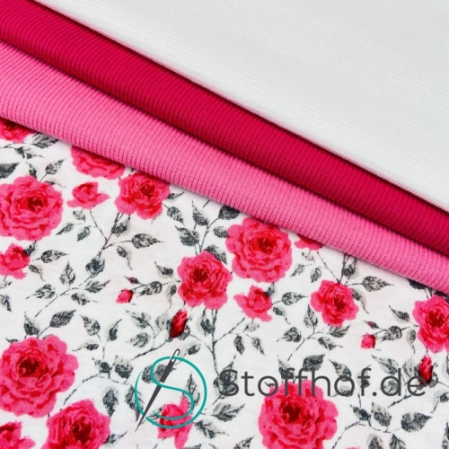 Baumwolljersey Pinke Rosen