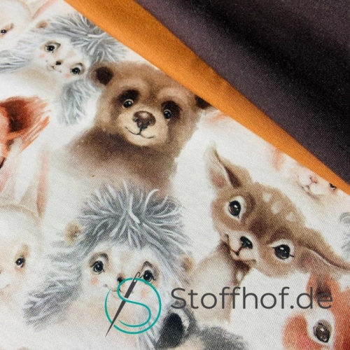Baumwolljersey Süße Waldtiere