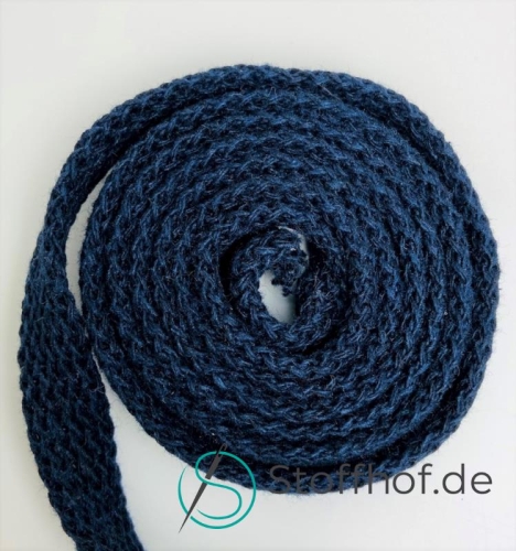 Baumwollkordel Flach 10mm Navy
