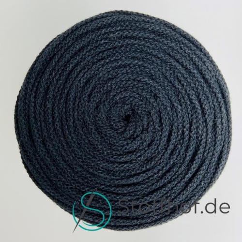 Baumwollkordel Flach 10mm Schwarz