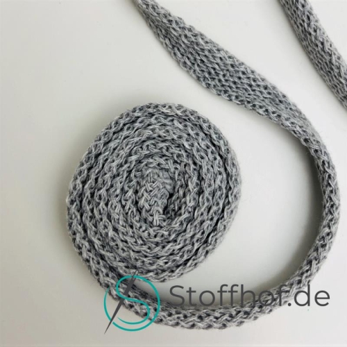 Baumwollkordel Flach 10mm Grau