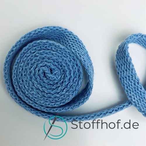 Baumwollkordel Flach 10mm Himmelblau