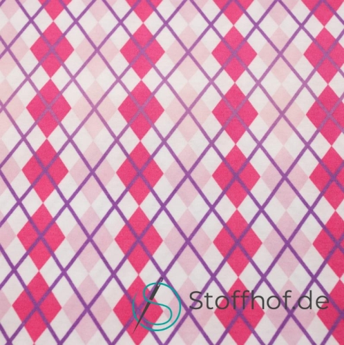 Interlock Jersey Argyle Rautenmuster Pink
