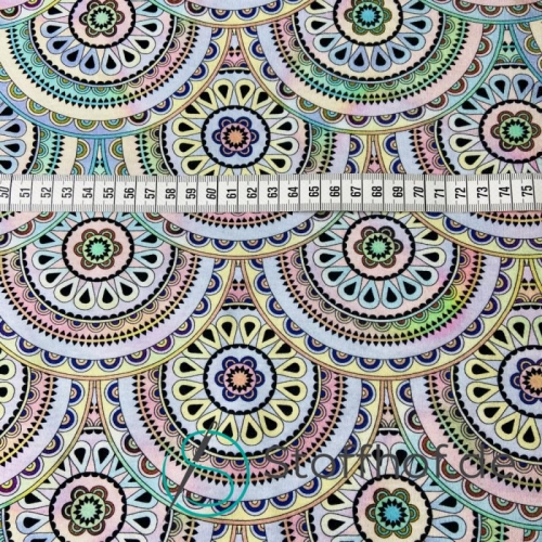 Baumwolljersey Kaleidoskop Kreise Pastell