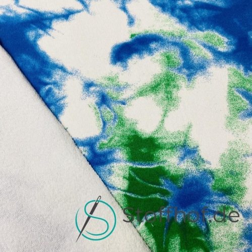 French Terry TIE DYE Lagune Blau-Grün