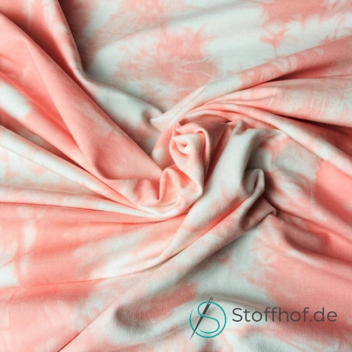 French Terry TIE DYE Erdbeer-Sahne-Likör Pink