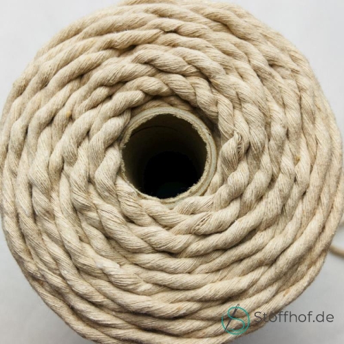 Makramee Garn Verzwirnt 5mm Beige