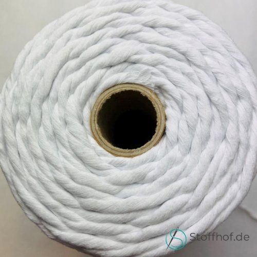 Makramee Garn Verzwirnt 5mm Weiß