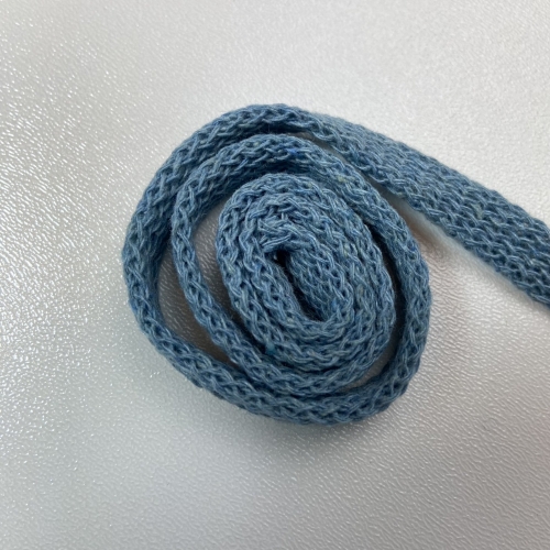 Baumwollkordel Flach 10mm Meeresbrise Blau