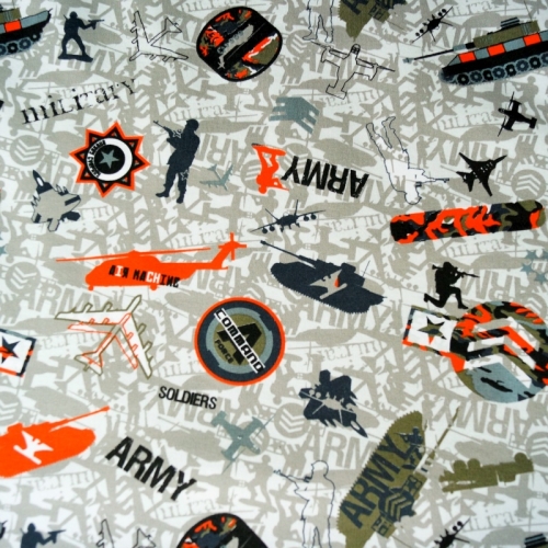 French Terry Sommersweat Armee /Grau
