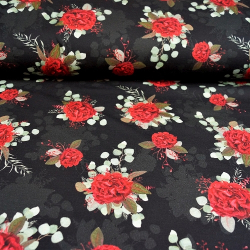 Baumwolljersey Rote Rosen