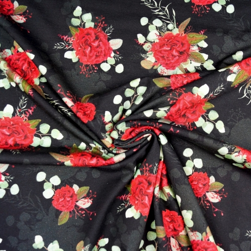 Baumwolljersey Rote Rosen
