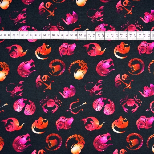 Baumwolljersey Sternzeichen Pink