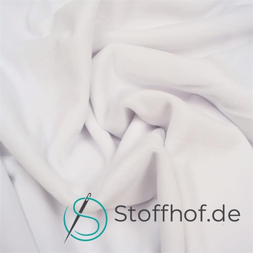 Baumwollsamt Nickistoff Weiß