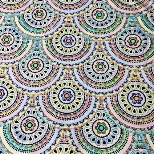 Baumwolljersey Kaleidoskop Kreise Pastell