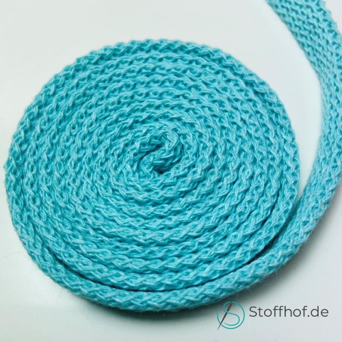 Baumwollkordel Flach 10mm Aqua