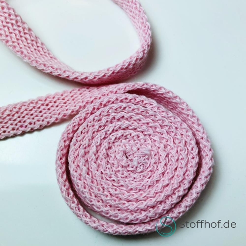 Baumwollkordel Flach 10mm Baby Rosa