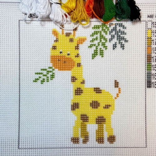 Kreuzstich-Set für Kinder Giraffe 15x15cm