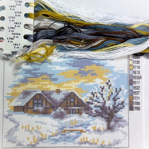 Kreuzstich-Set Winterlandschaft 20x15cm