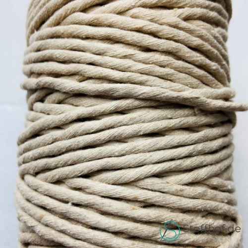 Makramee Garn Verzwirnt 5mm Beige