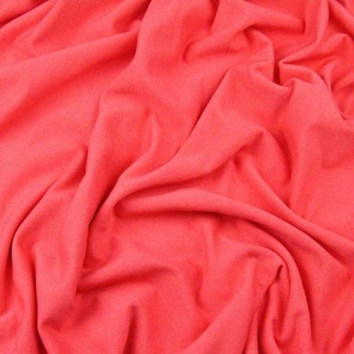 French Terry Sommersweat Uni Korallrot