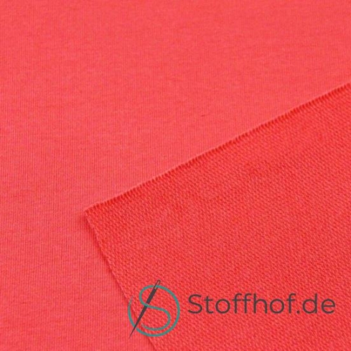 French Terry Sommersweat Uni Korallrot