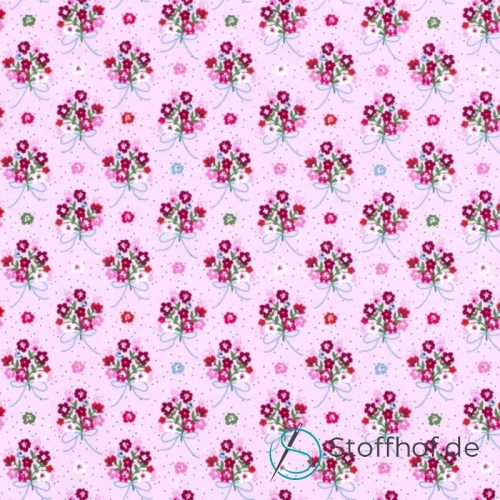Premium Baumwolle Blumenstrauß Romantisch Rosa