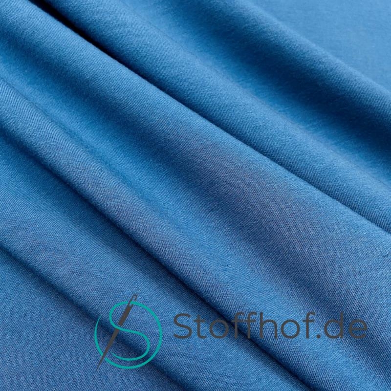 French Terry Sommersweat Uni Oxford Blau