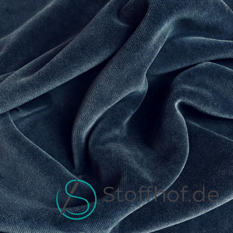 Baumwollsamt Nickistoff Dunkel Navy