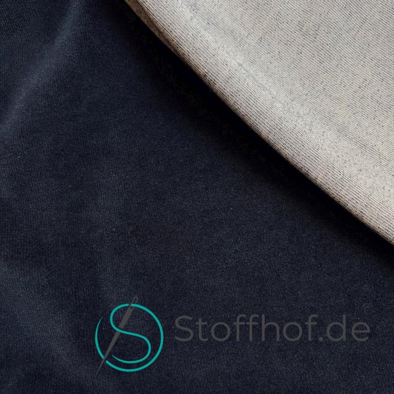 Baumwollsamt Nickistoff Dunkel Navy
