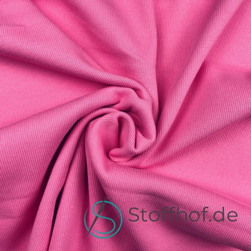 Bündchenstoff Gerippt Rosa 20cm