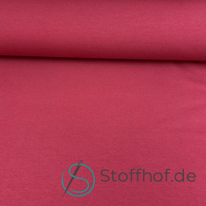French Terry Sommersweat Uni Himbeerfarbe