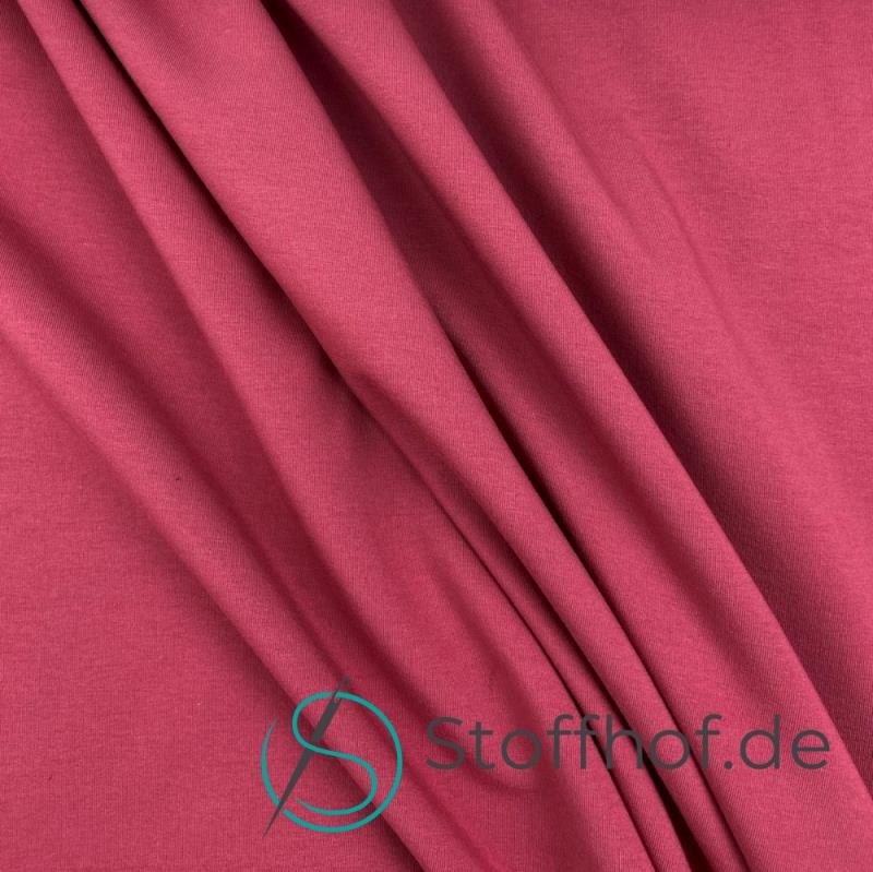 French Terry Sommersweat Uni Himbeerfarbe