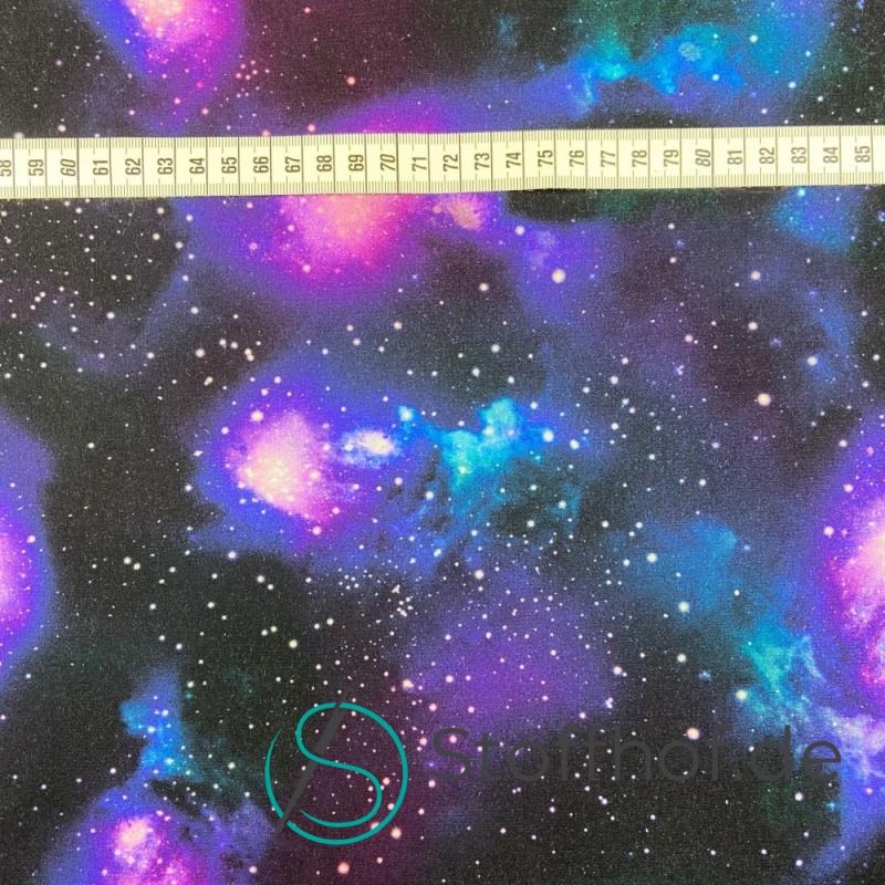 Premium Baumwolle Digitaldruck Galaxy Blau Lila