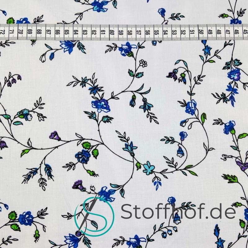 Baumwolle Blaue Kletterblumen