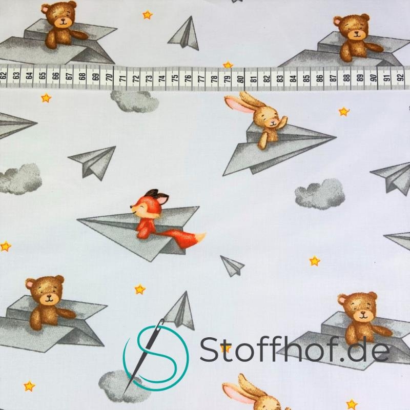 Baumwolle Papierflugzeuge mit Tieren