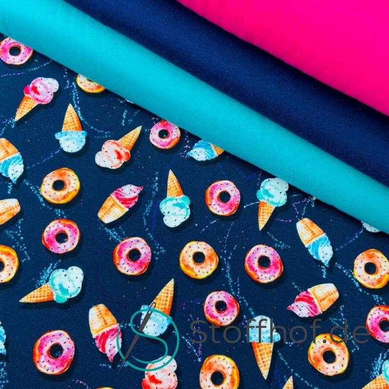 Baumwolljersey Donuts und Eis / Navy